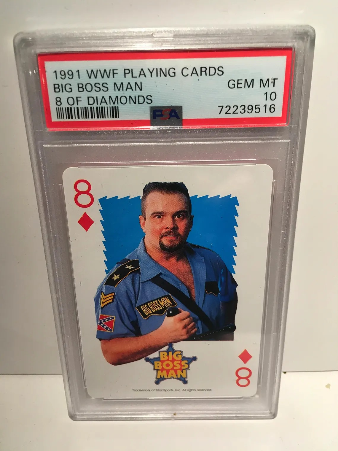 1991 WWF Playing Cards Big Boss Man PSA 10....Short Print
