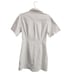 Meshki Dress Womens Small White Linen Cinched Button Front Short Sleeve Mini
