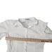 Meshki Dress Womens Small White Linen Cinched Button Front Short Sleeve Mini
