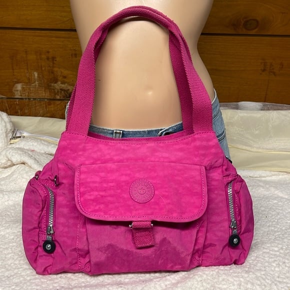KIPLING Very Berry Hand Bag/ Pocketbook / Many Zip Enclosures/ See Script