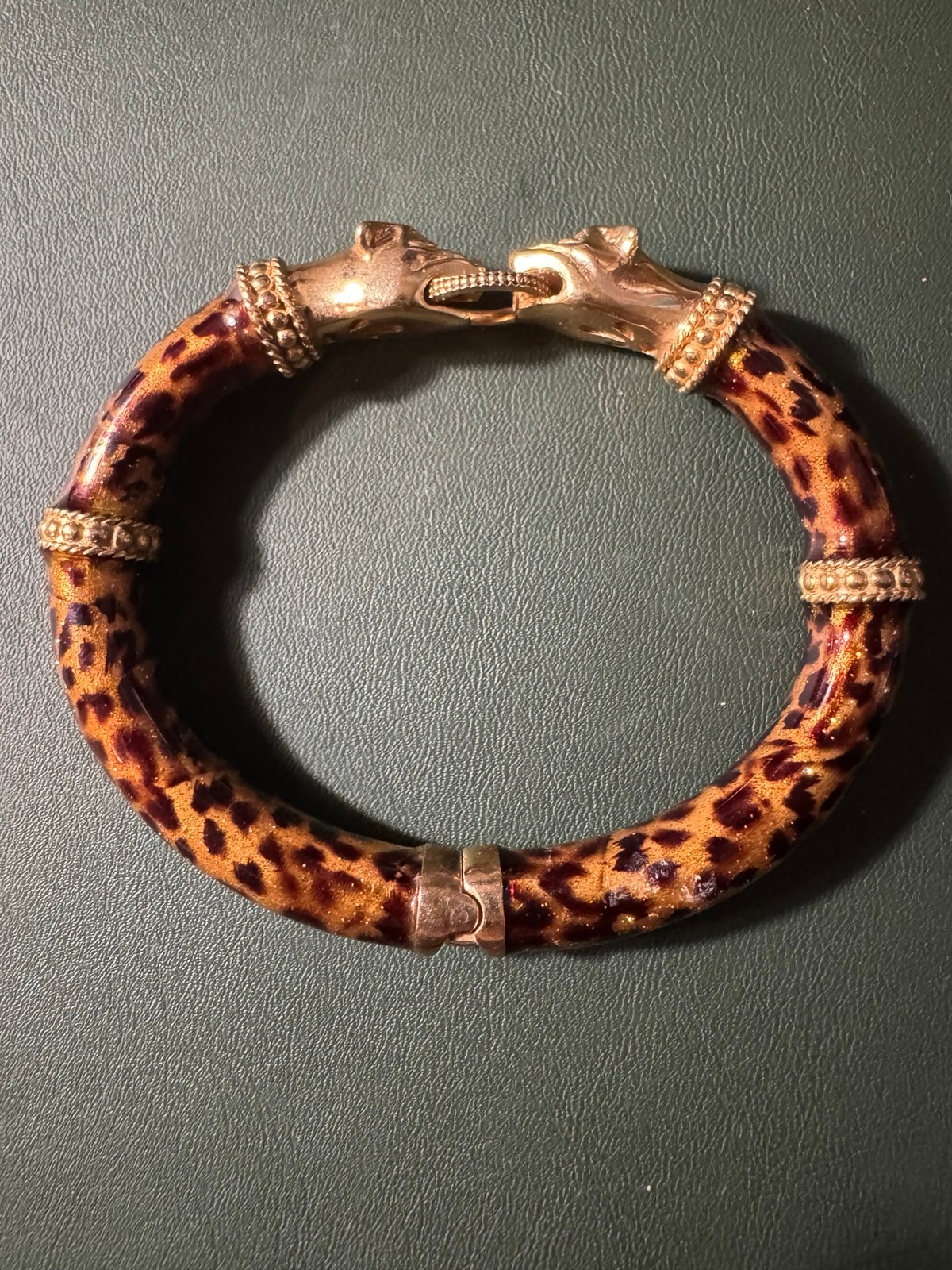 Bronze Milor Double Headed Leopard Jaguar Bracelet