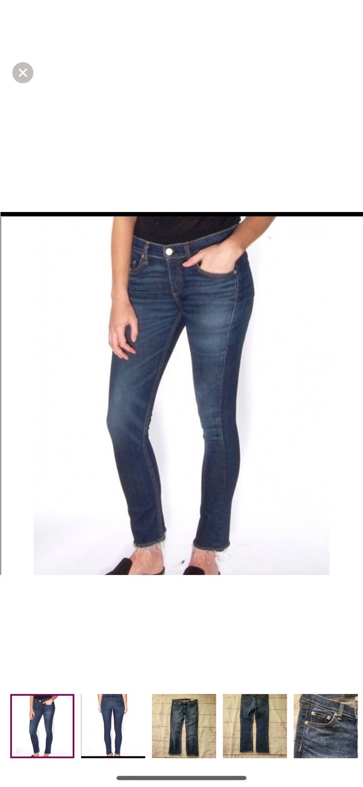 RAG & BONE frayed doheny crop jeans size 30 mid rise dark wash