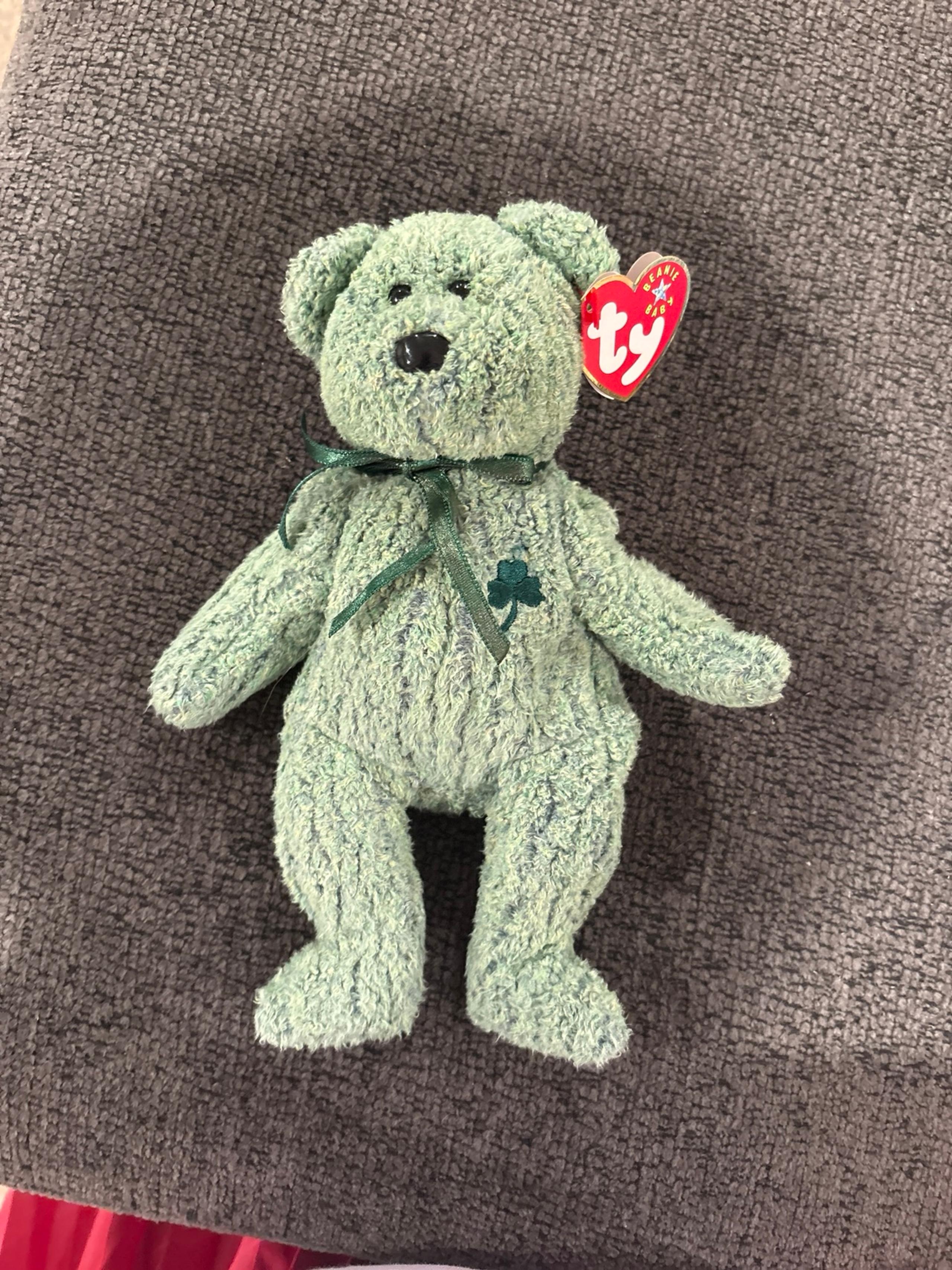 TY MWMT SHAMROCK THE IRISH BEAR BEANIE BABY- 8"~ With Tags