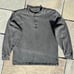 Y2K Black Grey Overdyed Reworked Canvas Reinforced Henley