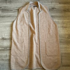 100% Wool J McLaughlin Neutral Colored Shawl Shrug Poncho Vest Longline Size L