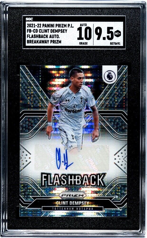 2021-22 Panini Prizm Premier League - Flashback Autographs Clint Dempsey SGC 9.5