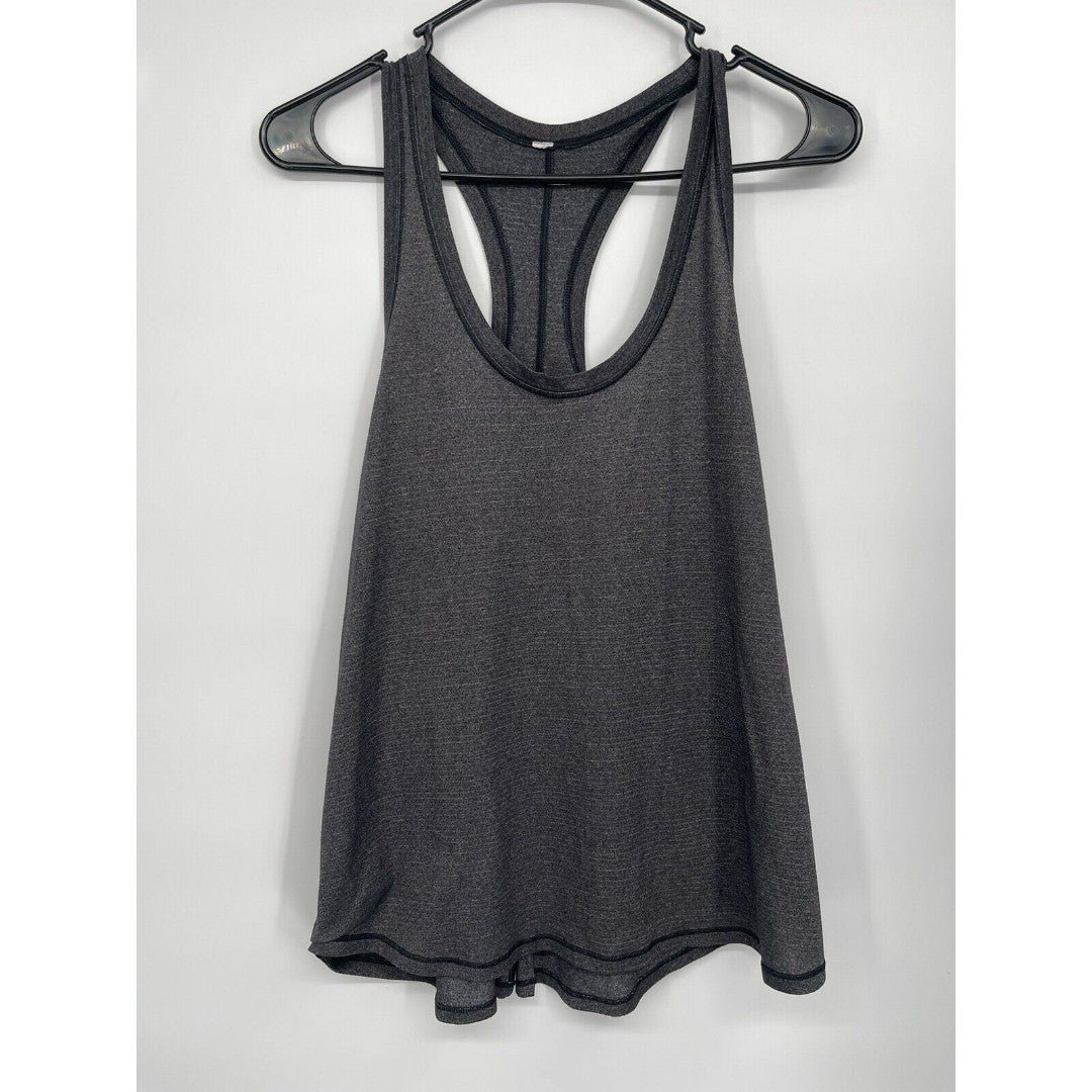 Lululemon Heathered Black Racerback High Neck Hot Like Agni Singlet Tie Tank 8