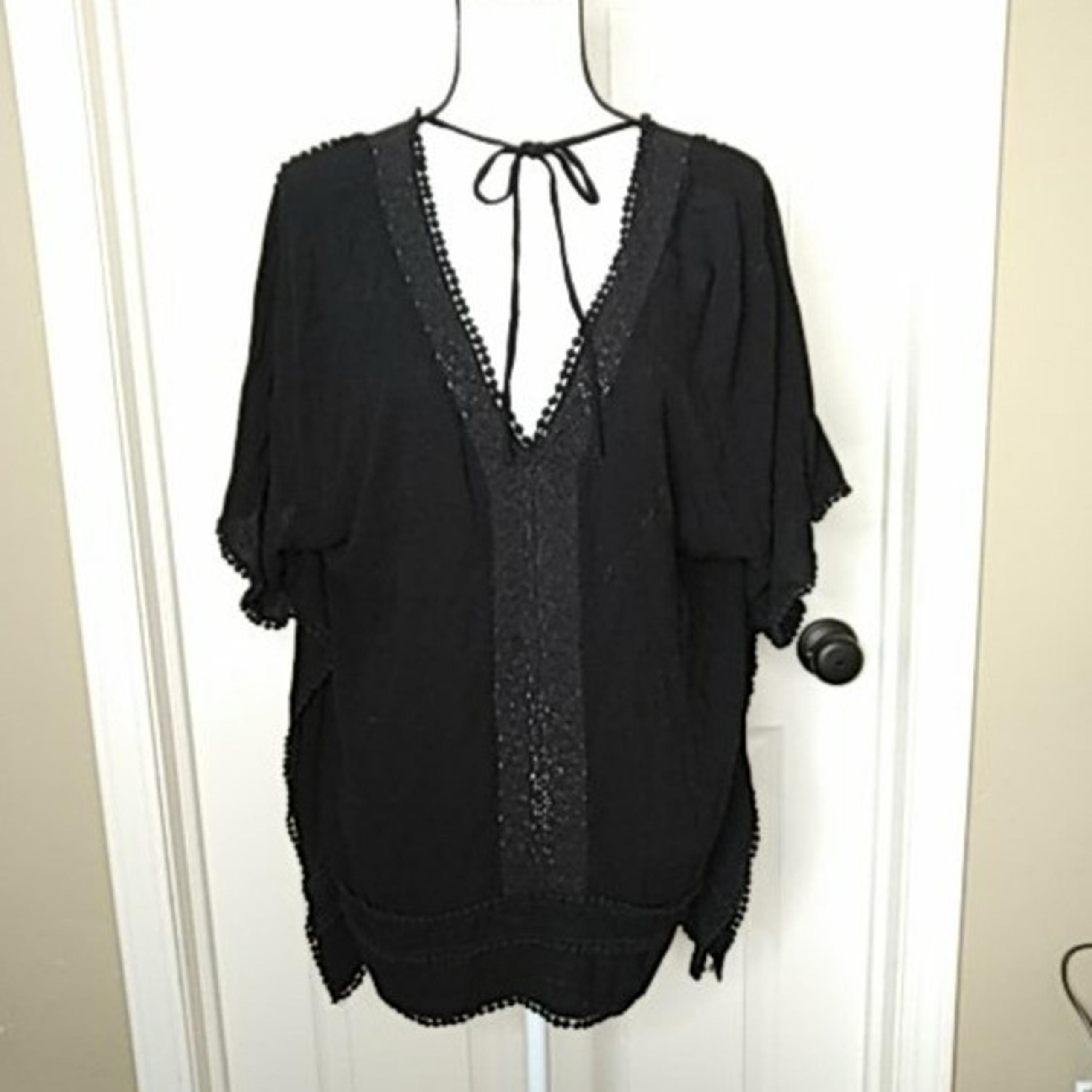 Forever 21 Black Bathing Suit Cover Up BOHO Look Sz. S