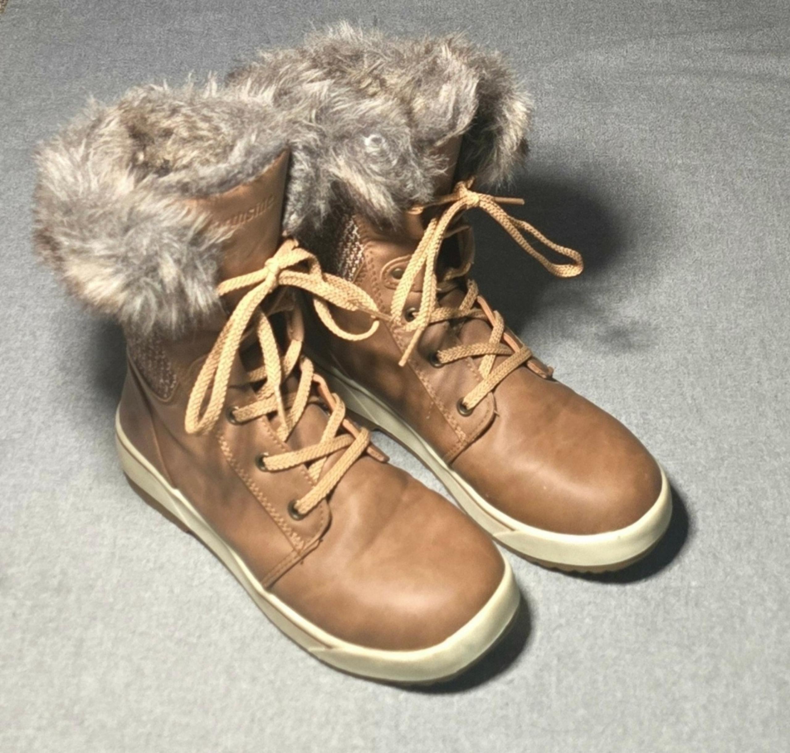 Northside Brookelle Lace-Up Faux Fur Brown Winter Boots Women's Size 6 - NWOT