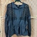 Free People Movement Pixie Black Crochet Pullover Size Large