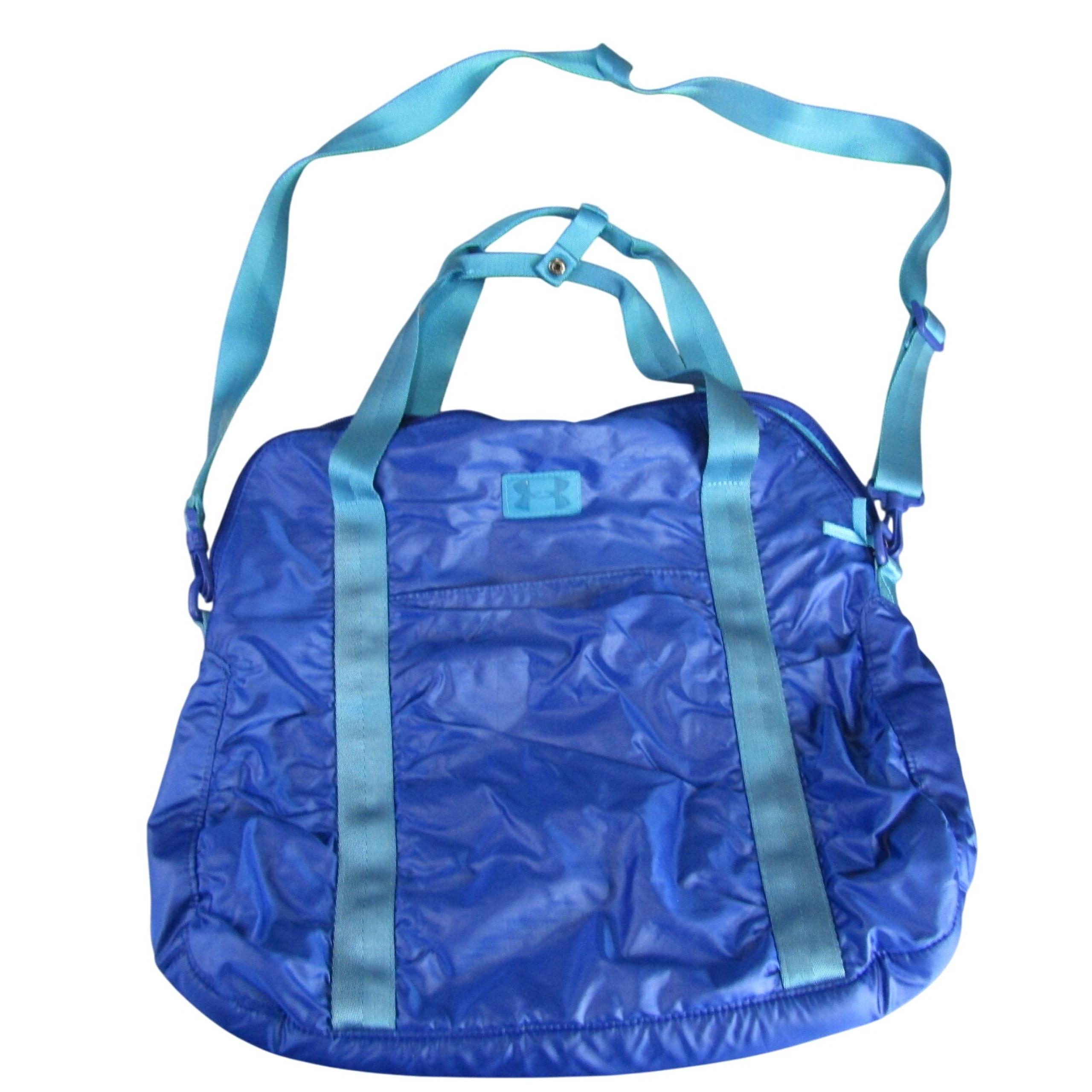 Under Armour Tote Bag Crossbody Adjustable Strap Blue Gym Travel 14" x 17"