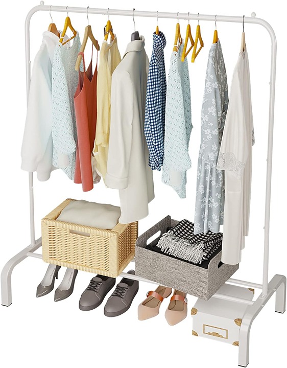 43.3 Inches Clothes Garment Coat Rack with Bottom Shelf