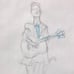 Guitar player fr Bela Fleck band drawing