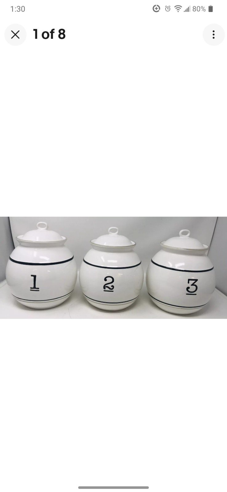 FRENCH BISTRO COUNTRY ELLE BRAND 3 PIECE. NUMBERED CANISTERS