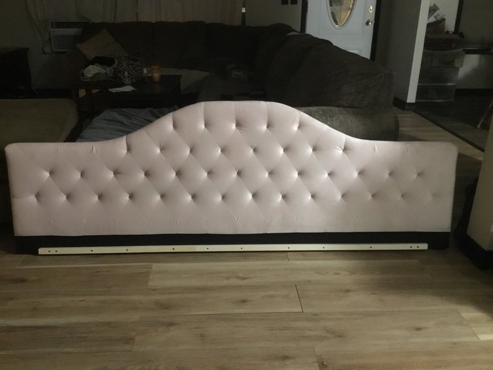 King Pink Velvet Tufted Headboard