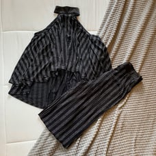 NAA NAA Halter Top Pant Set Black/Silver