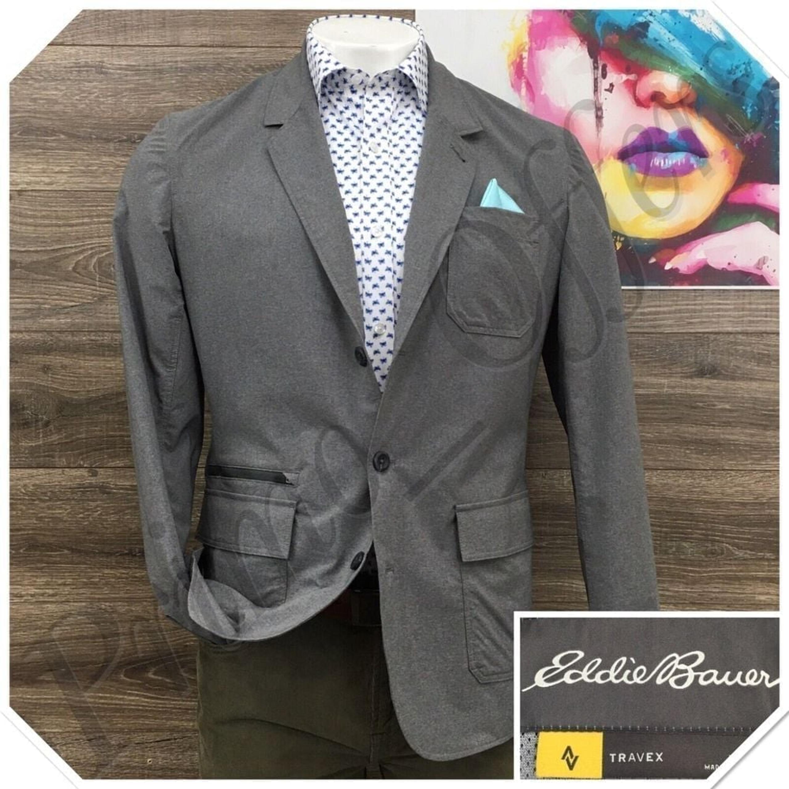 Eddie Bauer Travex Mens Blazer Sport Coat Casual Button Jacket Size 42 Gary Suit