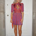 Red Blue Fringe Striped Mini Dress Party Tassels Medium Small 0 2 Chappell Roan