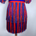 Red Blue Fringe Striped Mini Dress Party Tassels Medium Small 0 2 Chappell Roan