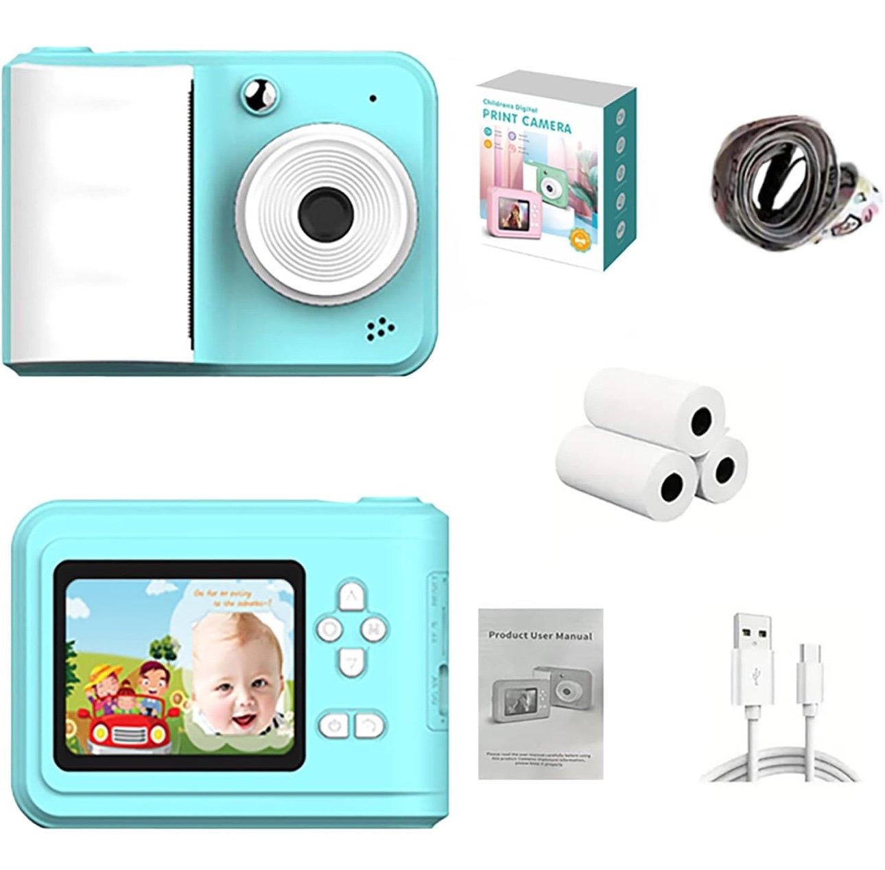 Children's Camera Instant Print Photos, a Christmas Birthday Gift for Children A