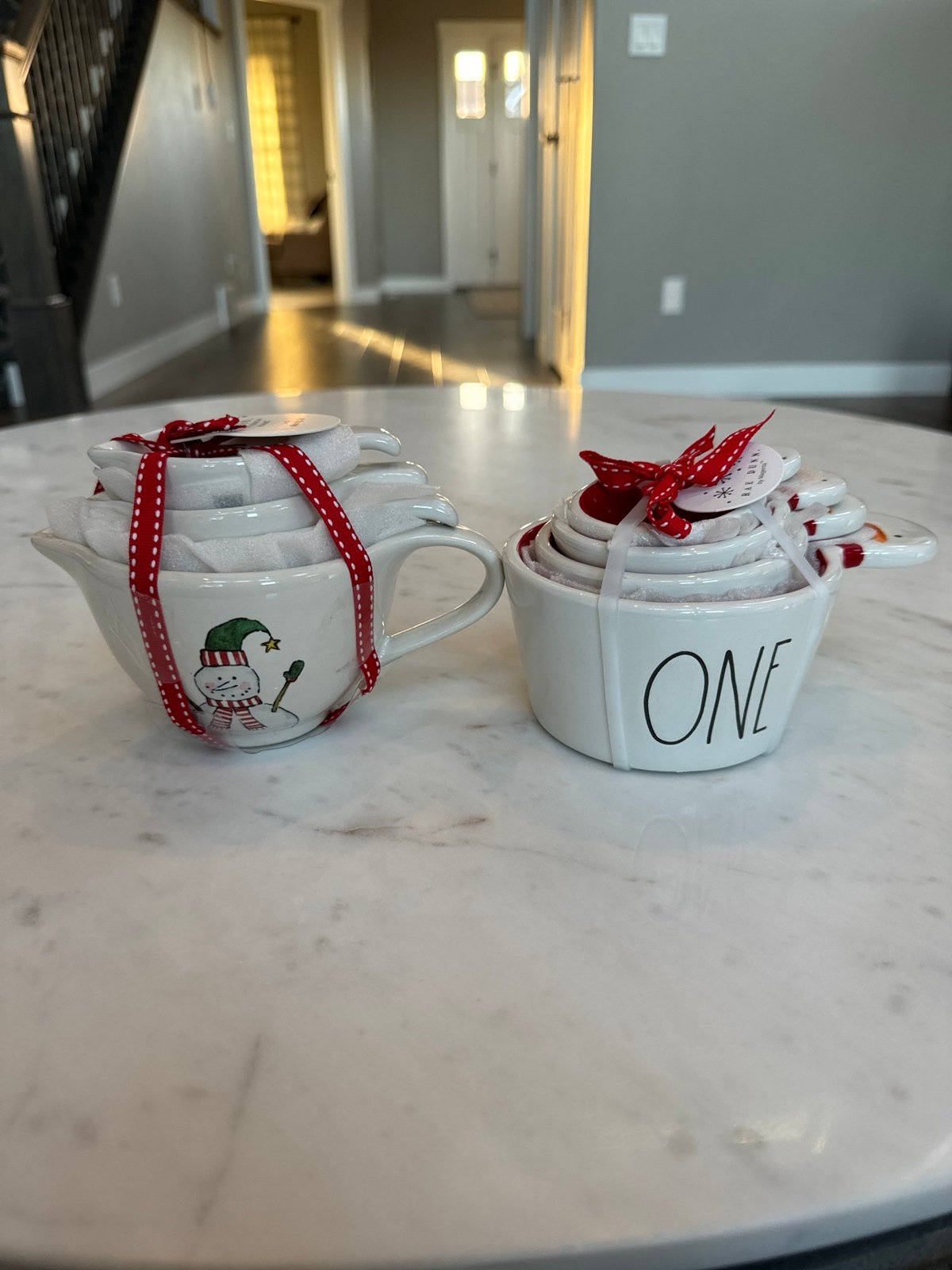 NWT Rae Dunn snowmen measuring cups - 2 different designs
