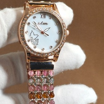 Natural Tourmaline Garnet Quartz Watch