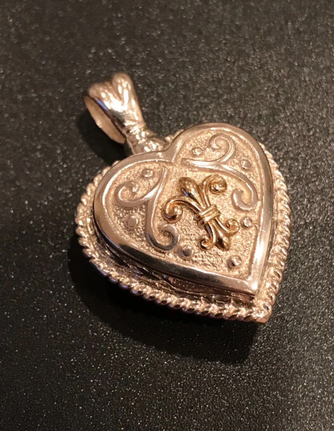 Heart Pendant Sterling Silver & 14k Gold