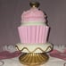 Large Light-up Custom hand painted Pink Cupcake on a Pedestal