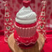Large Light-up Custom hand painted Pink Cupcake on a Pedestal