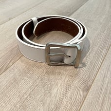 Men's White Leather Belt size 135 NWOT