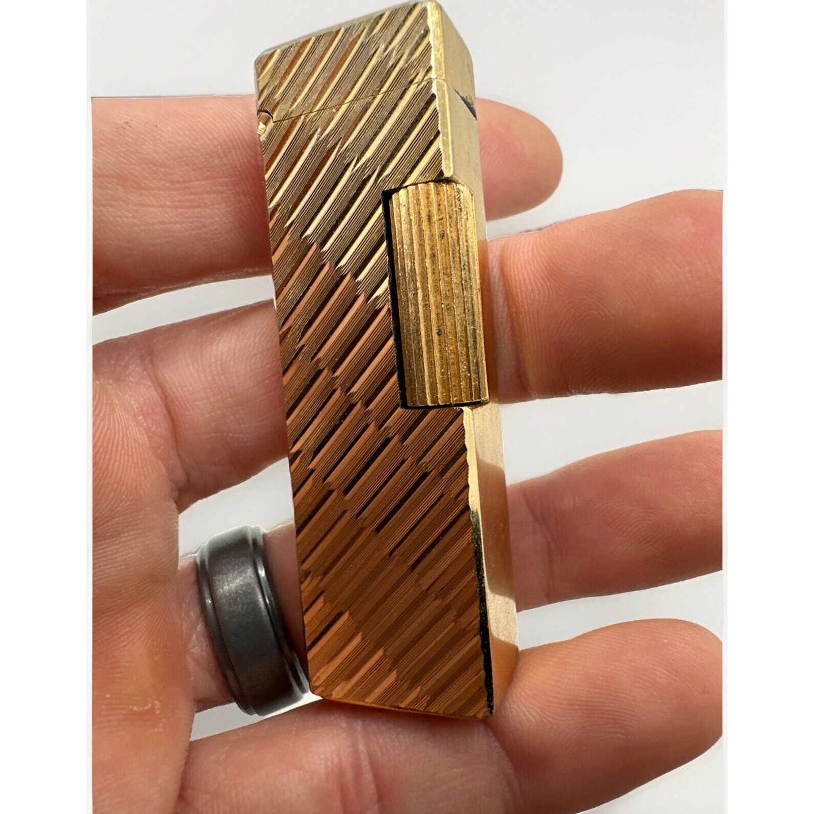 Vintage Gold Tone ''WIN Pocket Gas Lighter Collectible Made in Japan