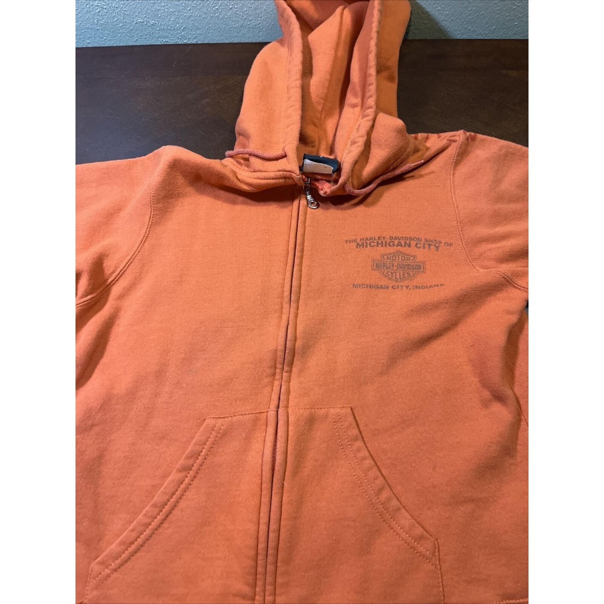 Harley Davidson Motorcycles Orange Michigan City IN Sweater Full Zip Women’s L