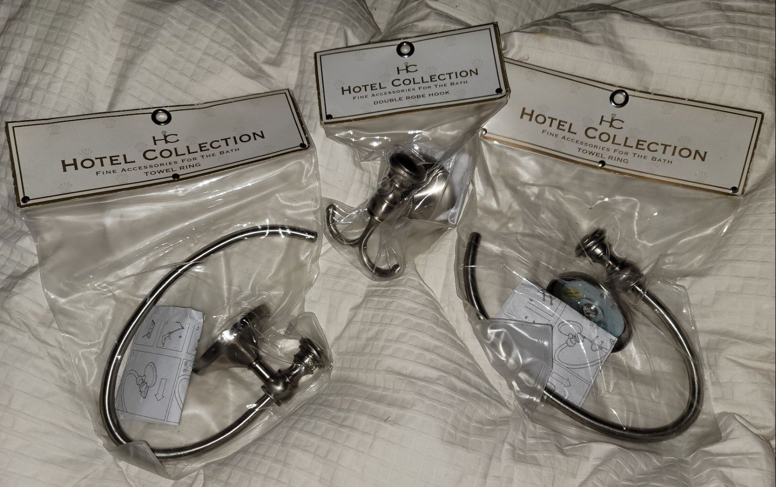 NIB 3 Piece Hotel Collection Bath Brushed Nickel