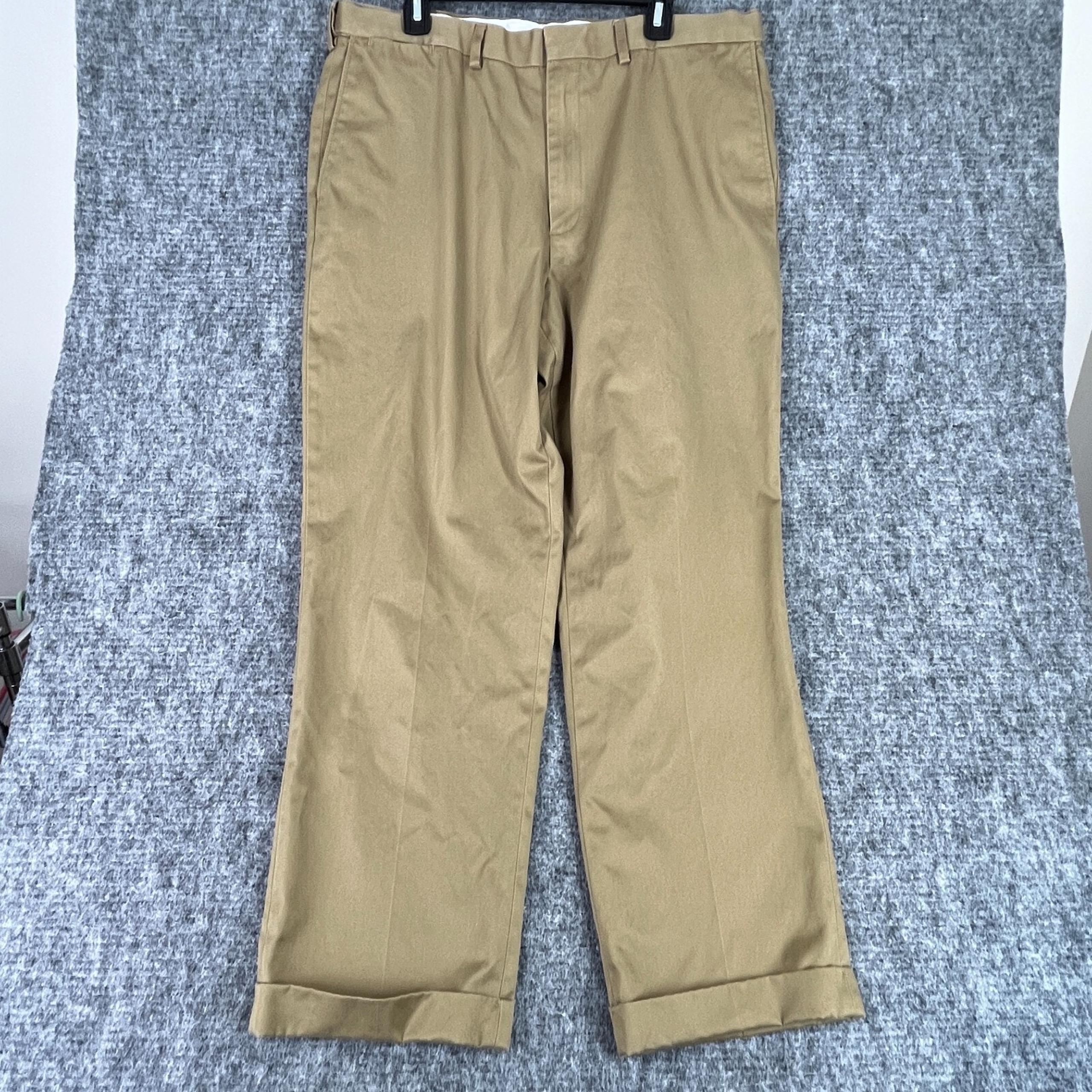 Lands End Pants Mens 38 Traditional Fit Khakis Business Casual Office Formal