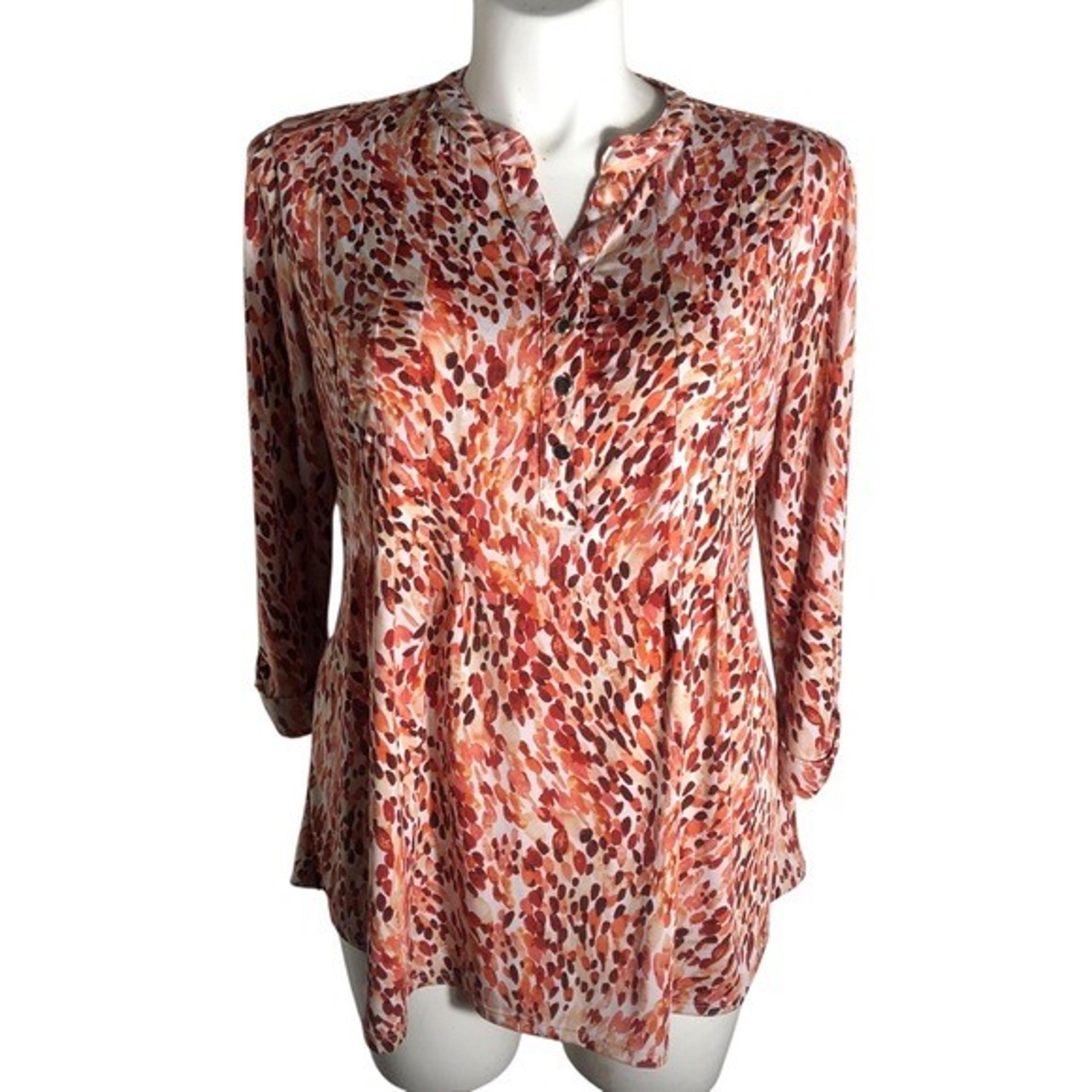 Cocomo Woman plus size 1/4 button long sleeve top Sz 1X