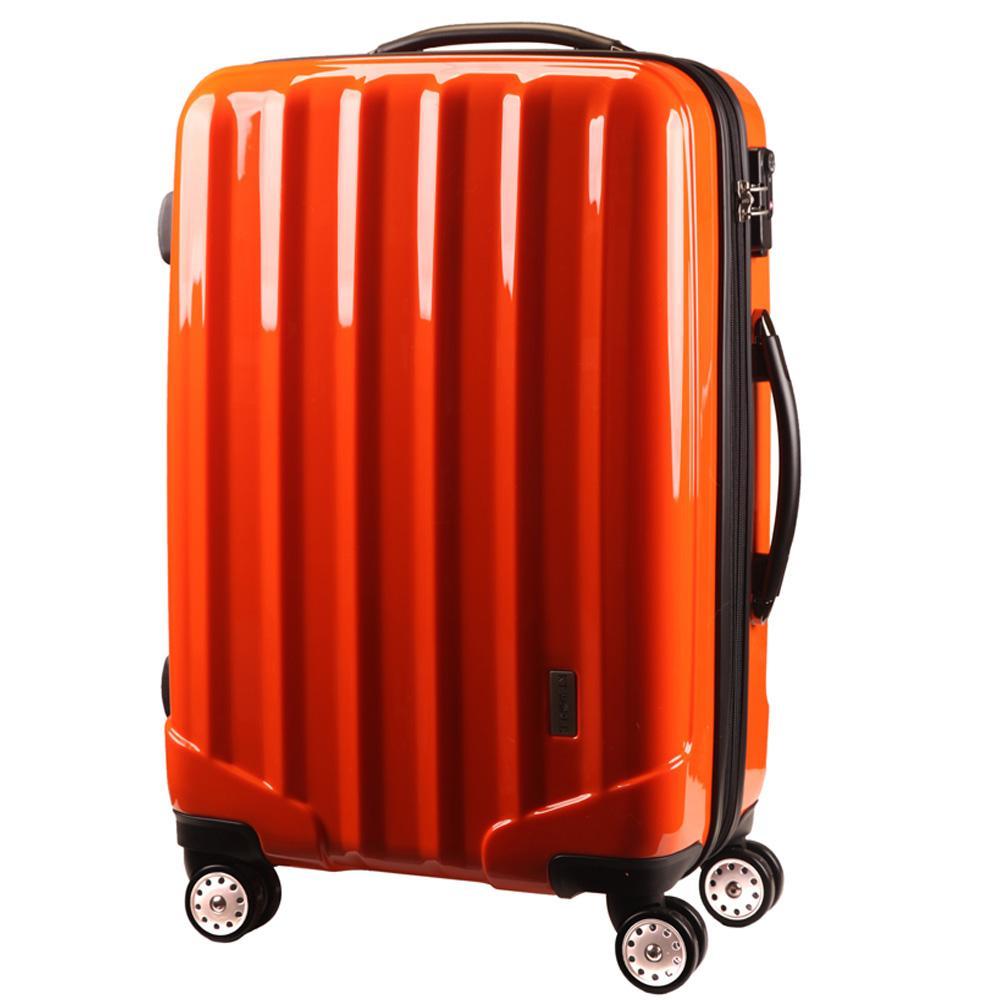 Zipper Suitcase with TSA Lock, 4 Wheels, Double Caster, M Size, Orange