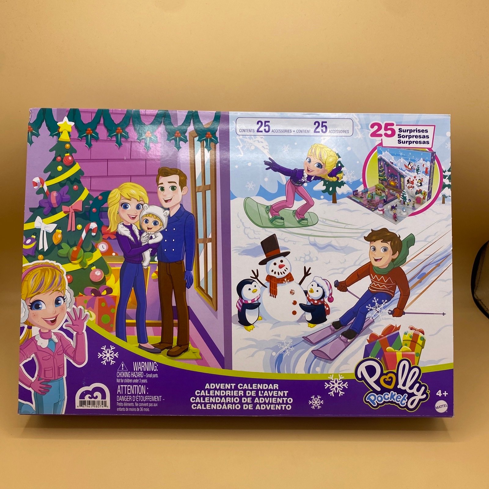 New POLLY POCKET Christmas ADVENT CALENDAR 25 SURPRISES New W Open Box. Cl11