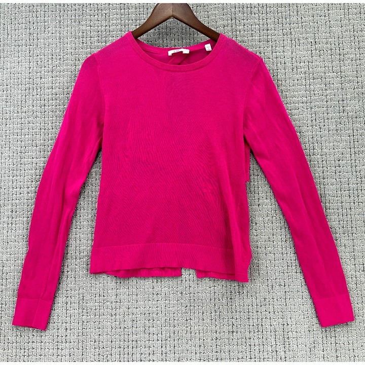 A.L.C. Sweater Womens Size S Fuchsia Pullover Long Sleeve Knit Cut Out Back