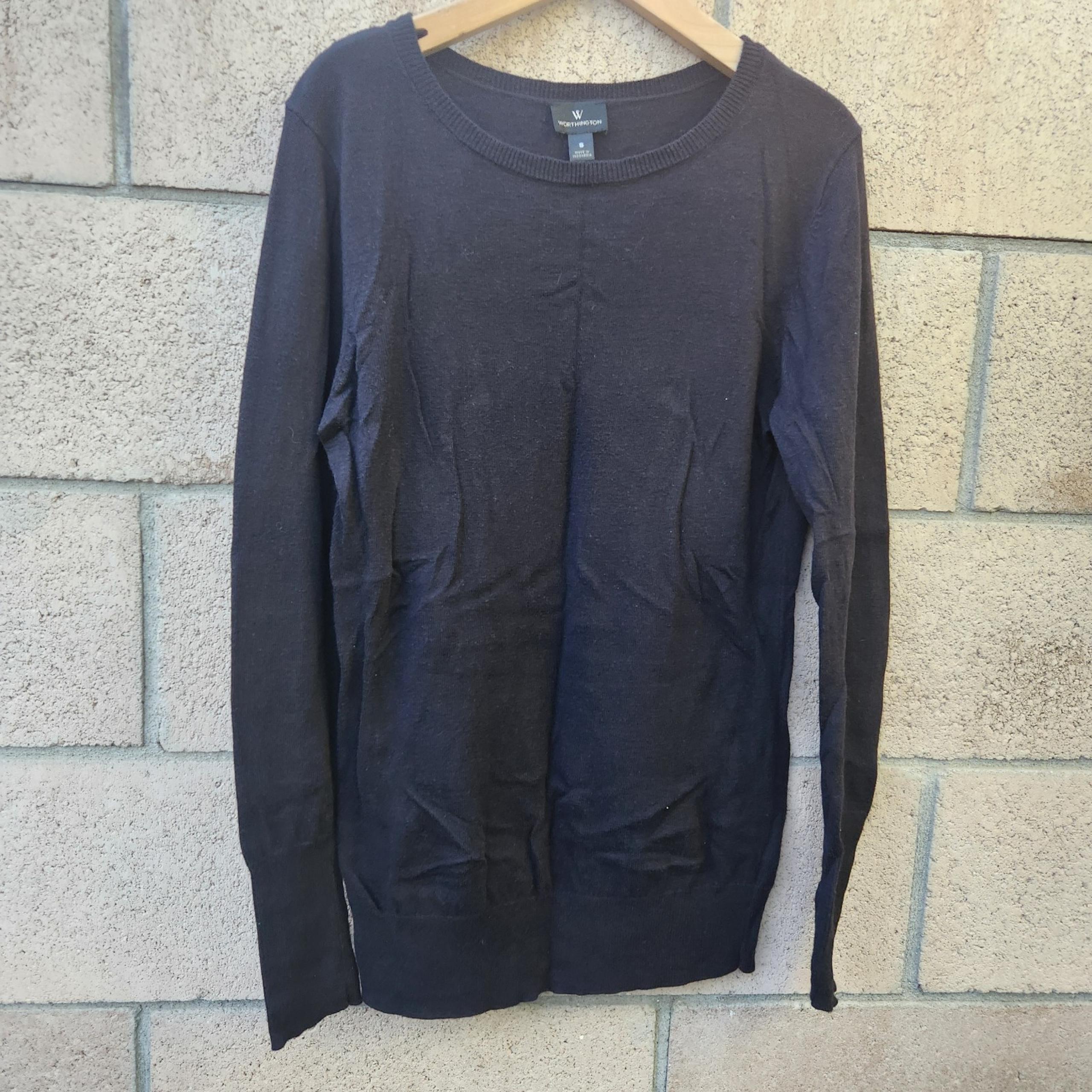 Worthington Women's Crew Neck Pullover Sweater Size Small Black