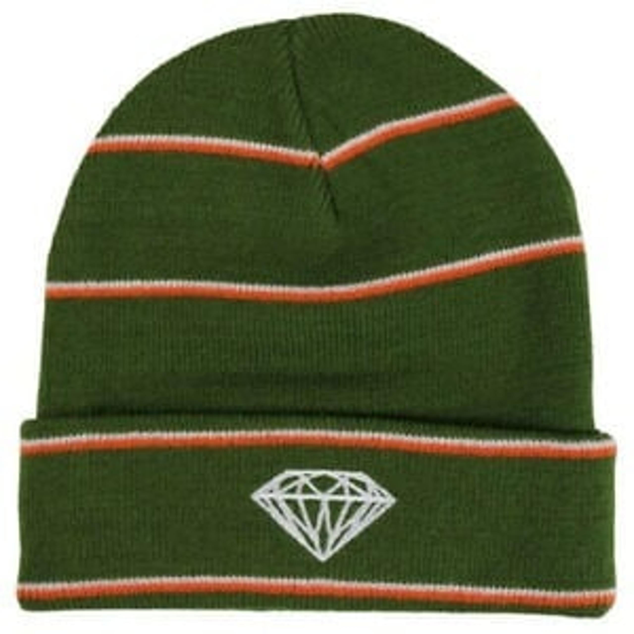 Diamond Supply Co. Company Mens Beanie Striped Green/Orange/White New With Tags