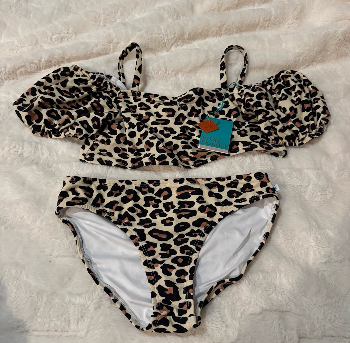 Posh peanut animal print swimsuit 12Y NWT