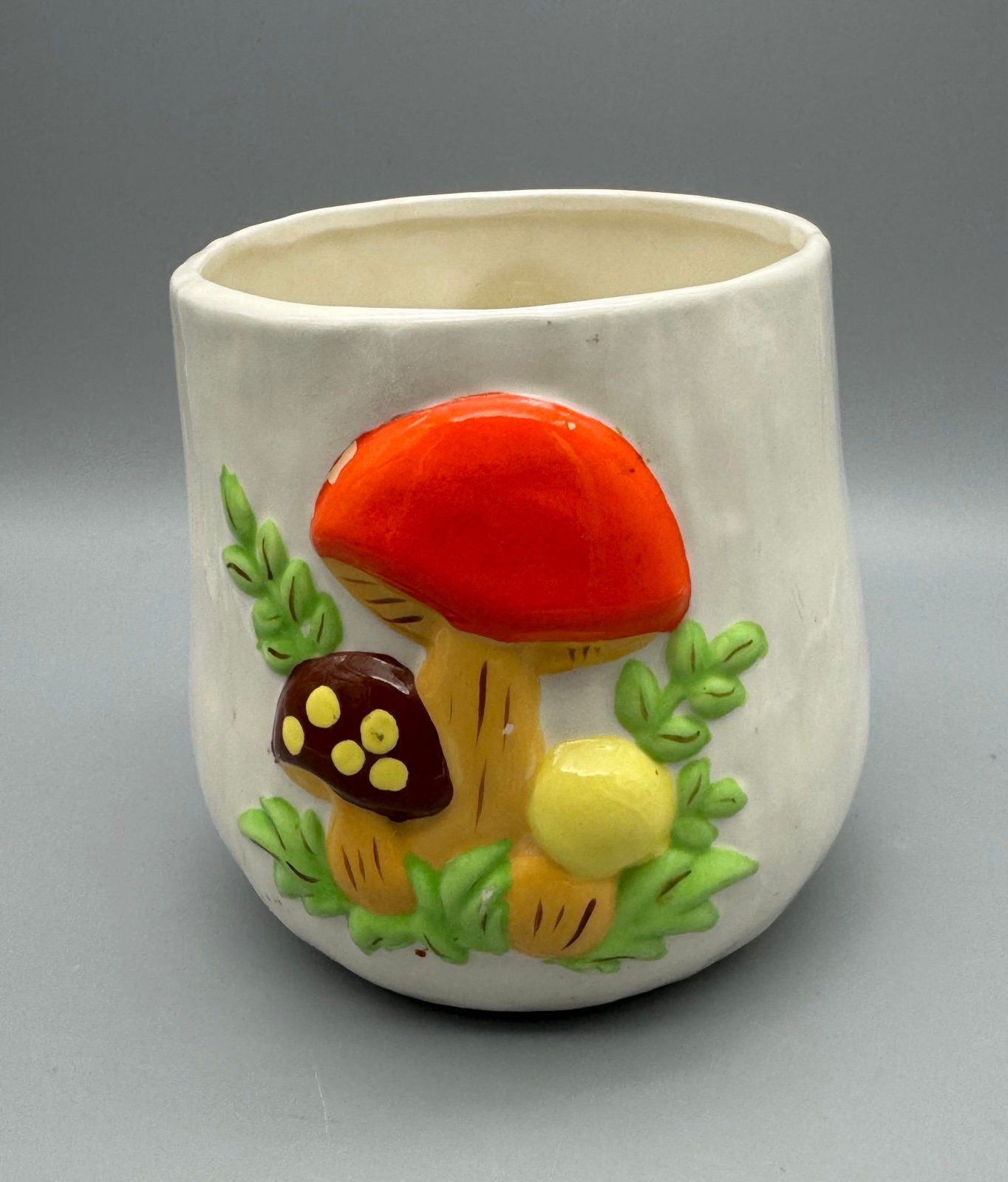 Vintage 1976 Sears, Roebuck & Co Merry Mushroom medium Canister NO LID 5”