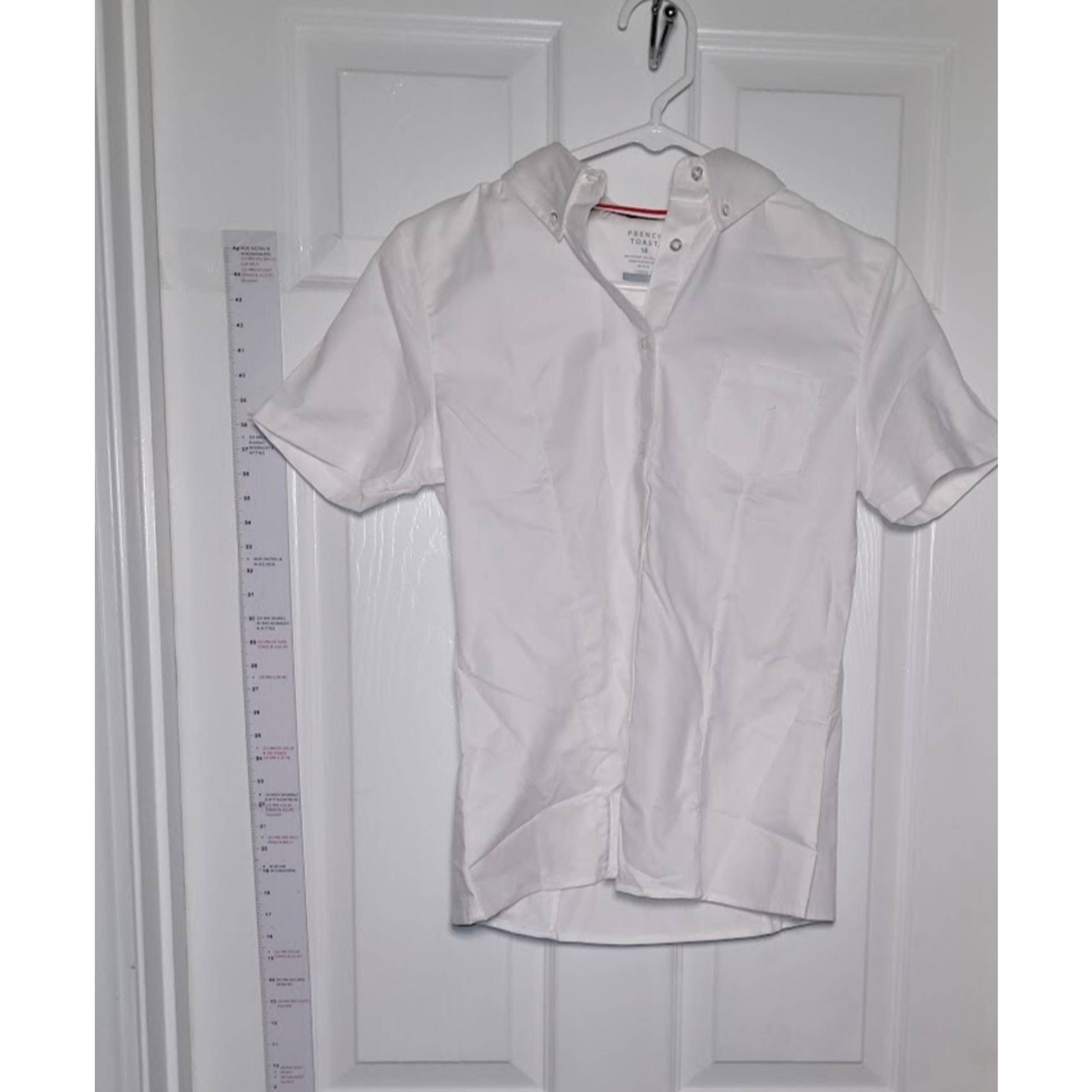 French Toast Boy's Short Sleeve Oxford Uniform White Button Up Shirt SZ 18