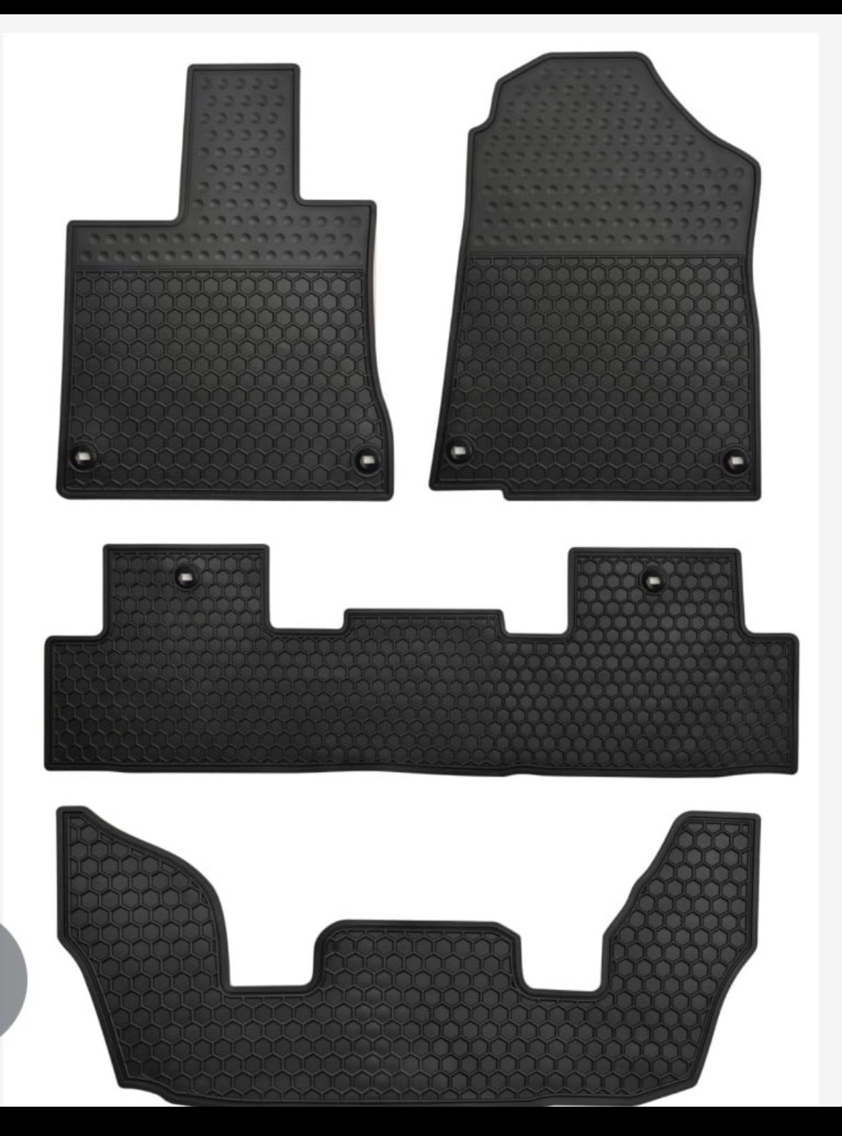 Car Floor Mats Custom Fit For Acura MDX 2022 2023 2024 Black Rubber Auto Liner M