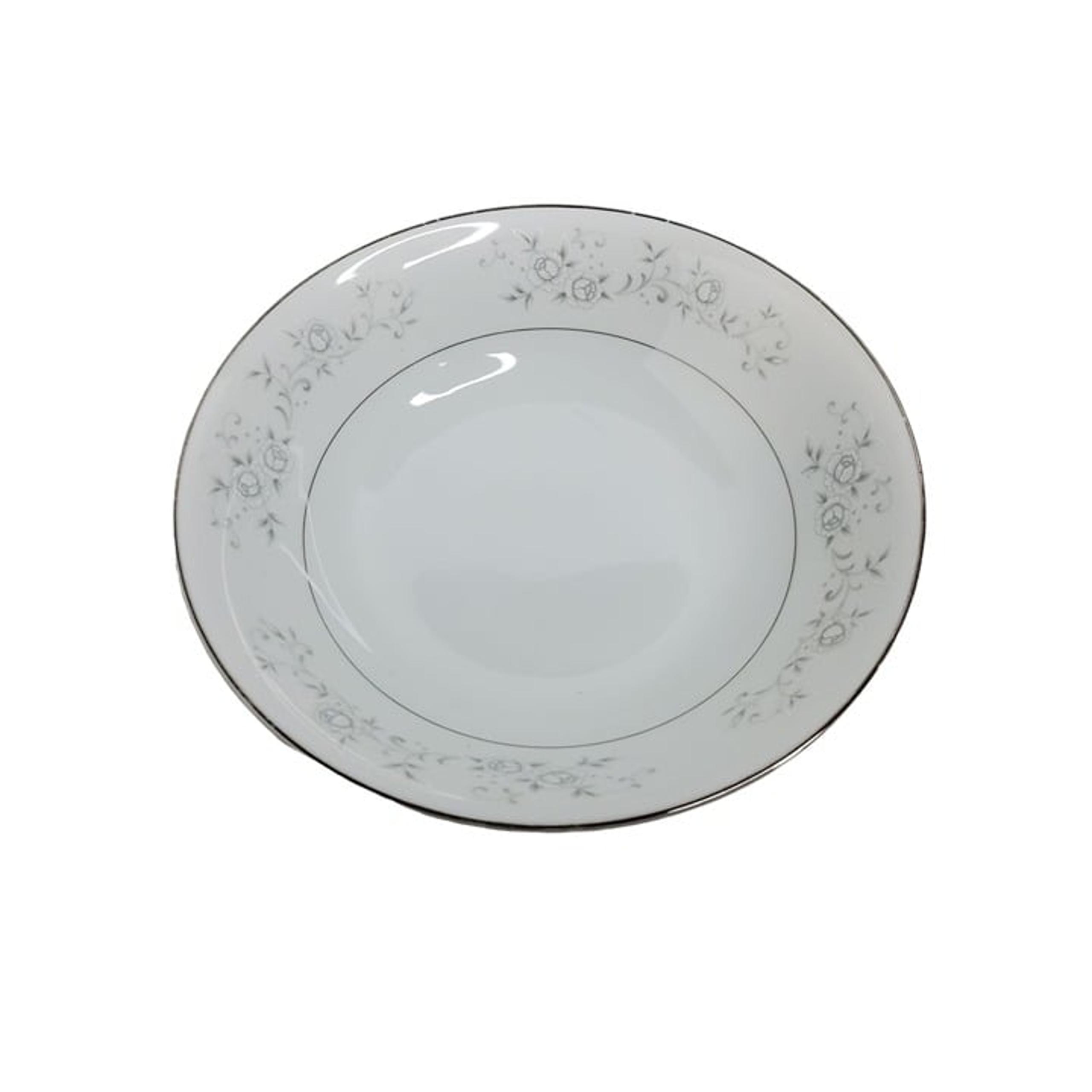 Vintage Platinum Rose Japanese Fine China Serving Bowl 9"