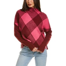 NWT Central Park West Women's Pink & Red Turtleneck Pullover Sweater Size XS