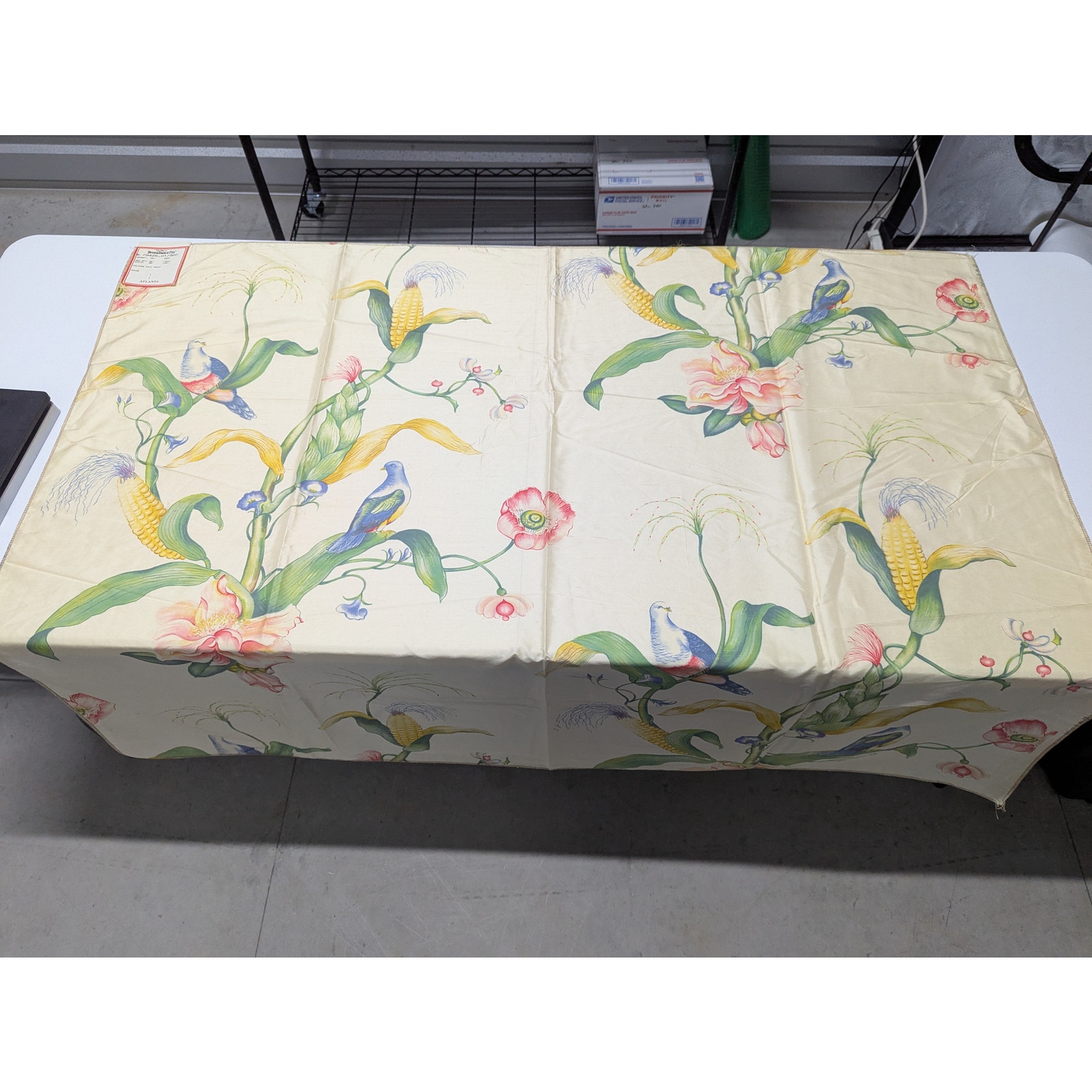 Vintage 100% Silk Brunschwig & Fils Palmyre Floral Silk Print 55x46 inches