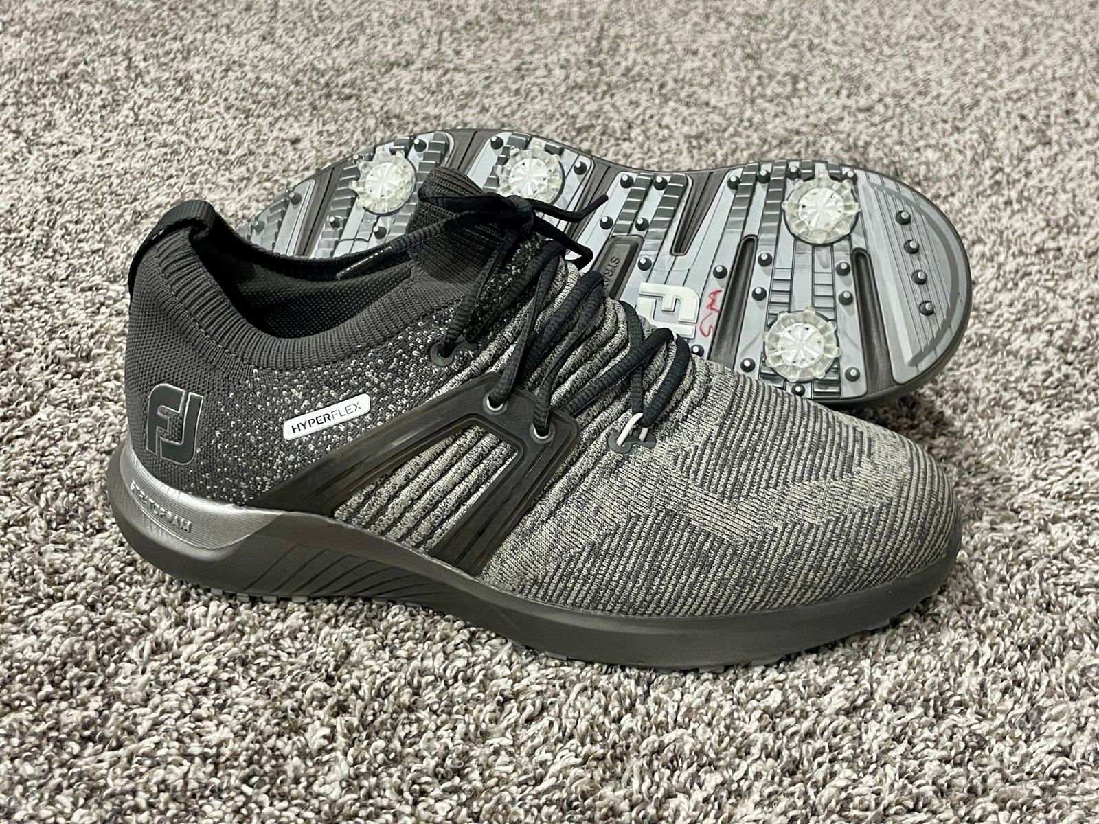 Men's FOOTJOY ’HyperFlex’ Charcoal Gray Golf Shoes Size US 10 - Wide