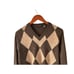 Saks 5th Avenue Merino Wool V-Neck Pullover Argyle Sweater In Brown Beige
