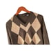 Saks 5th Avenue Merino Wool V-Neck Pullover Argyle Sweater In Brown Beige